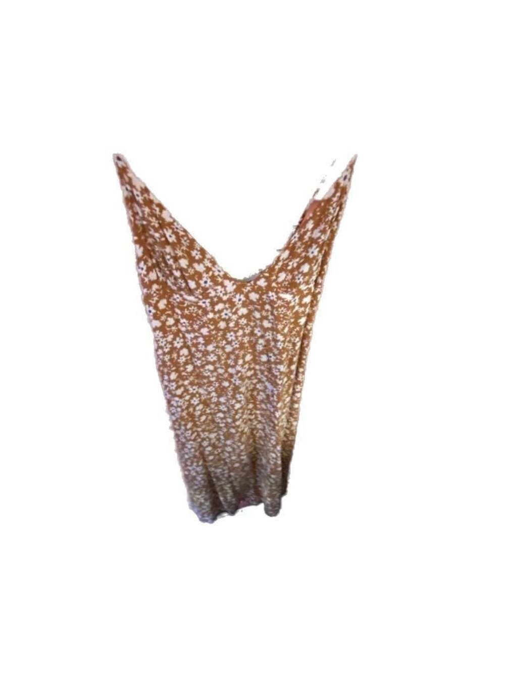 Dress Forum Los Angeles Brown Floral Midi Slip Dress